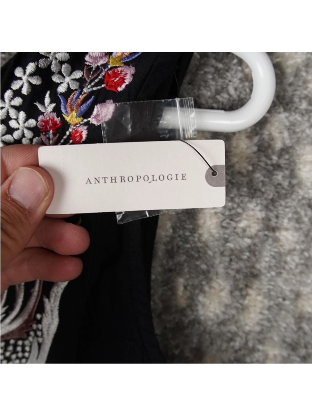 Anthropologie Jacaranda Tiered Maxi Dress Embroidered Floral Black Sz 6 NWT - Picture 12 of 16